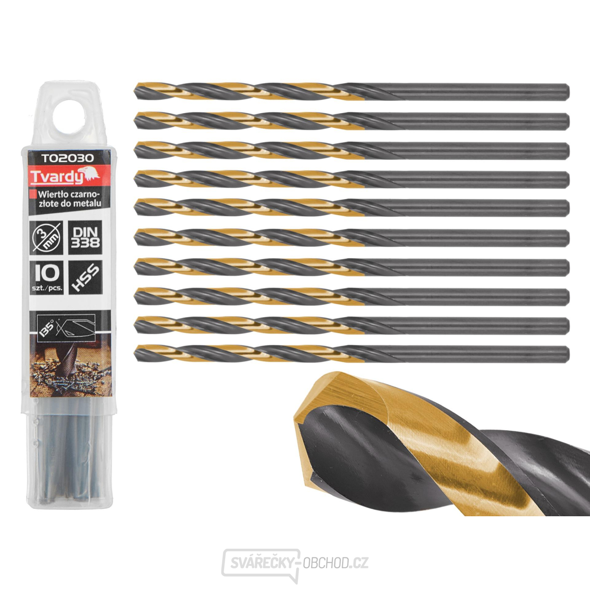 Černozlatý vrták do kovu HSS 3,00 mm (10/300/3000)