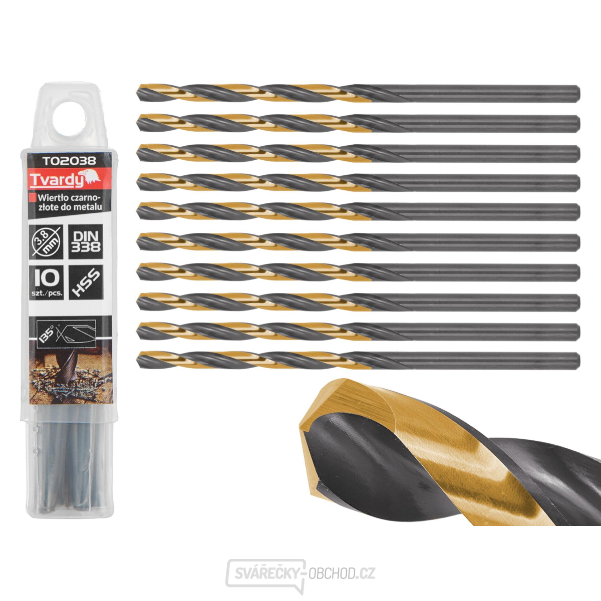 Černozlatý vrták do kovu HSS 3,80 mm (10/250/1500)