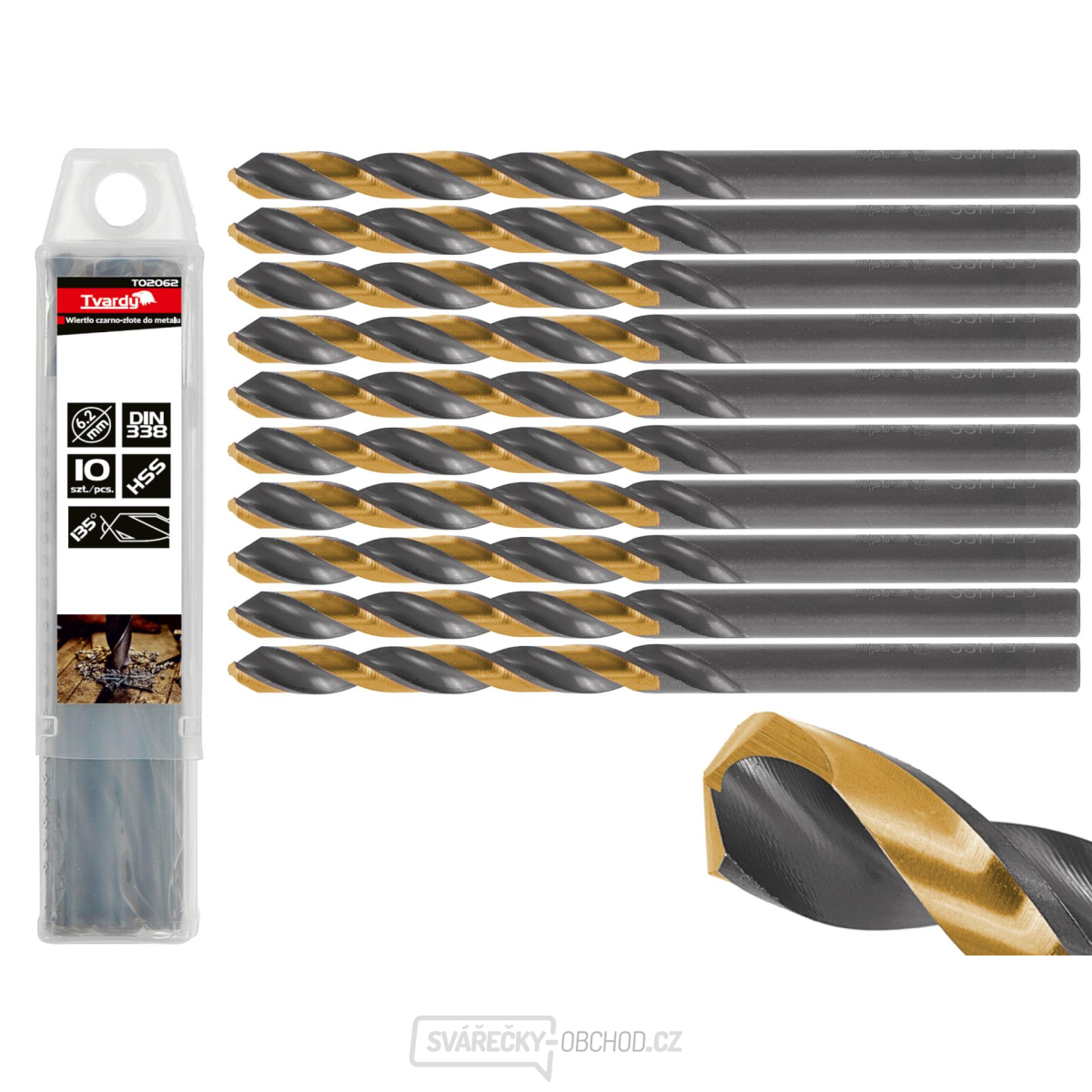 Černozlatý vrták do kovu HSS 6,20 mm (10/100/1000)