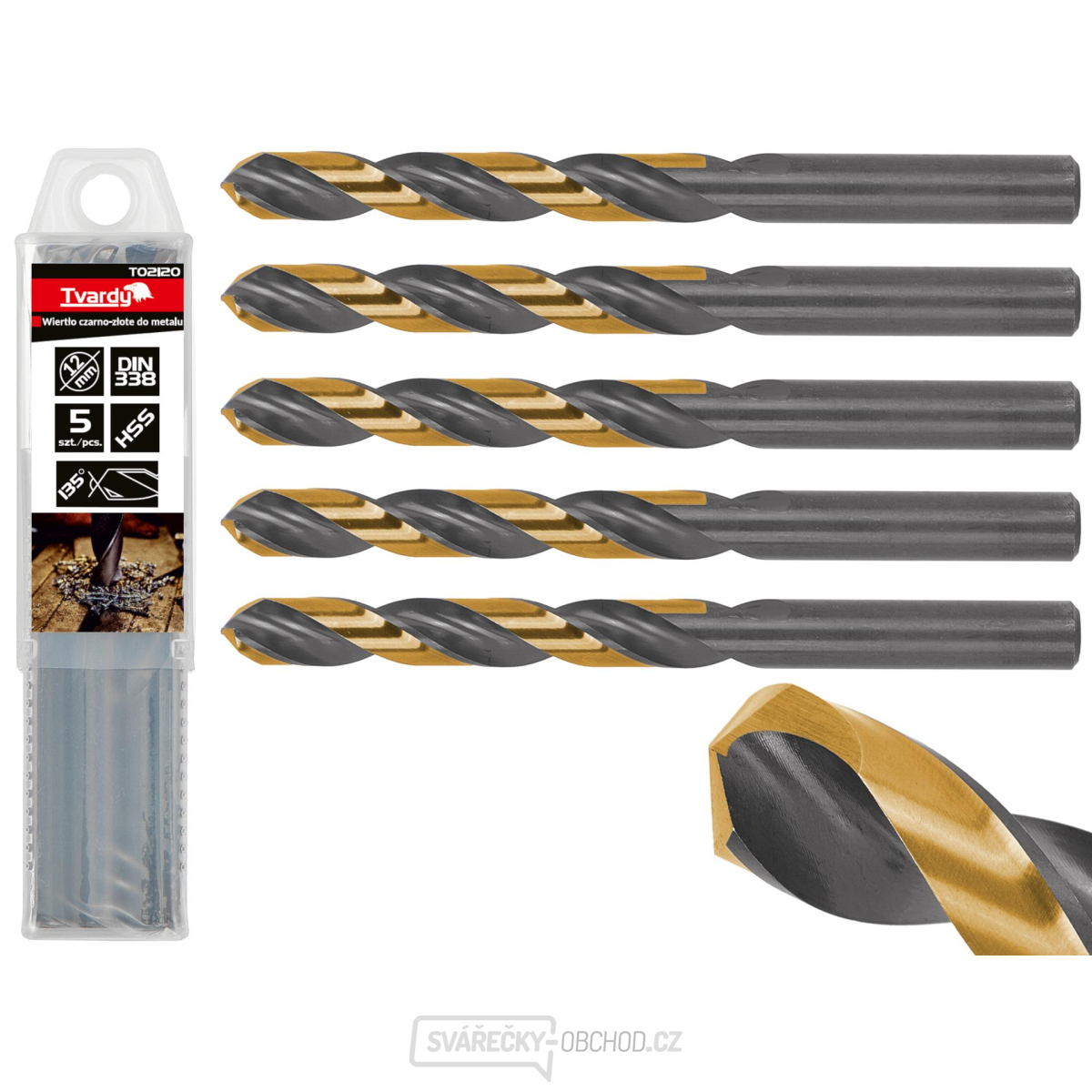 Černozlatý vrták do kovu HSS 12,00 mm (5/50/300)