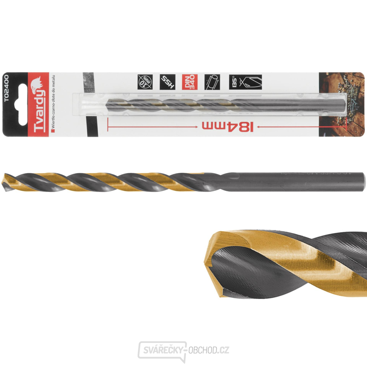 Černozlatý prodloužený vrták do kovu HSS M2 10,0 mm (1/50/200)