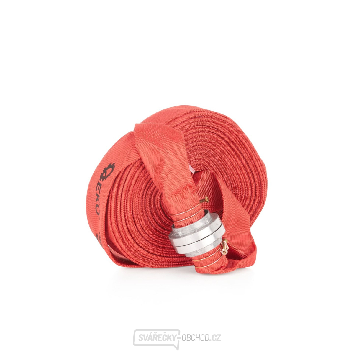 Červená lamelová hadice /fireman/ 2" 30m se spojkami (5)