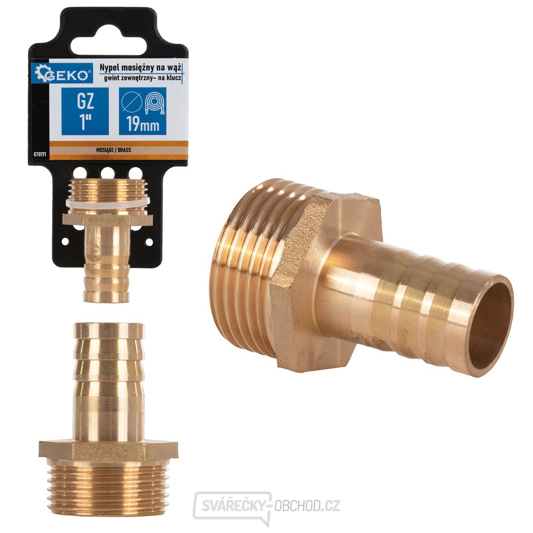 Mosazná hadicová vsuvka 19 mm - 1" vnější závit - s klíčem (250)