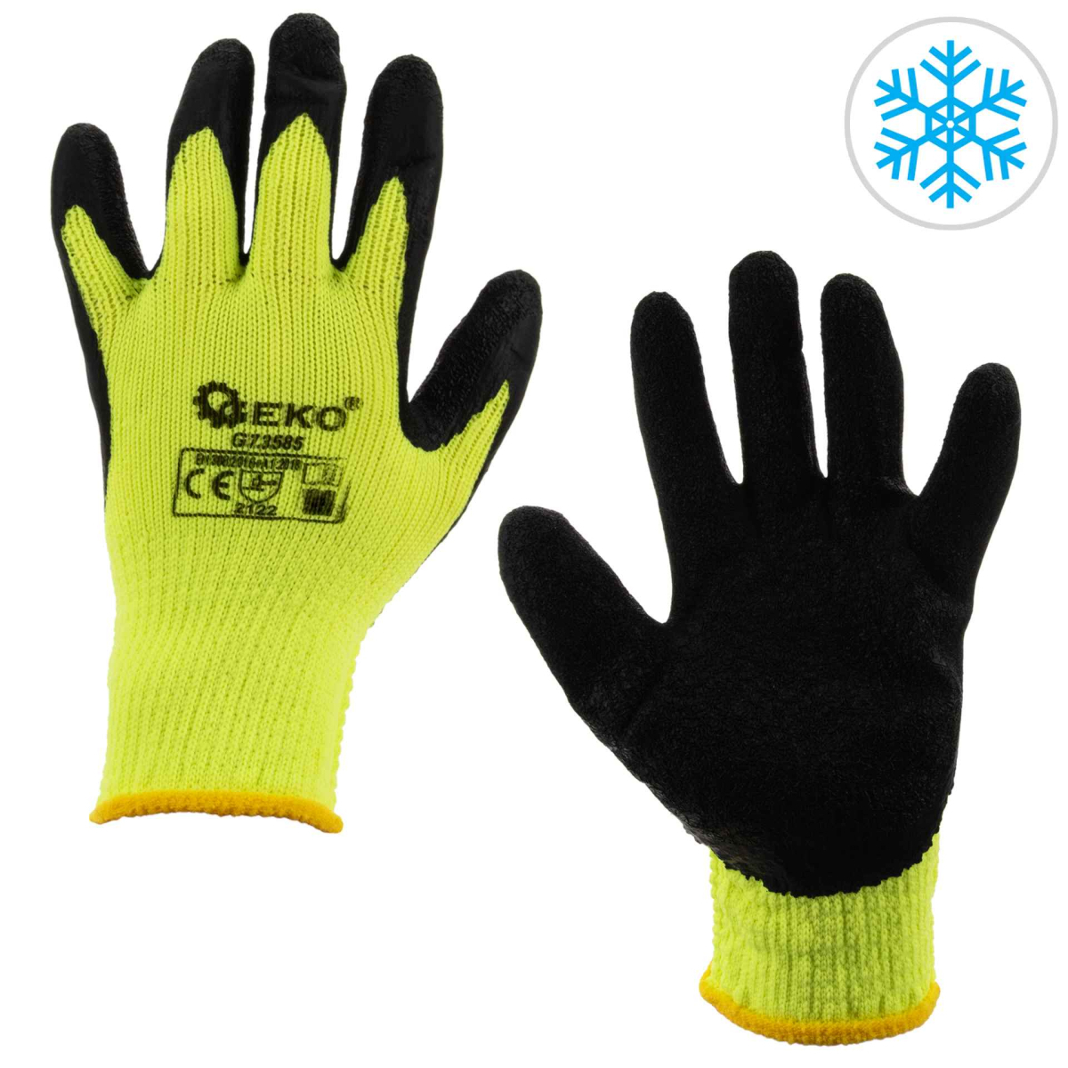 Levně Zateplené zimní pracovní rukavice GREEN r.9 (12/480) G73586