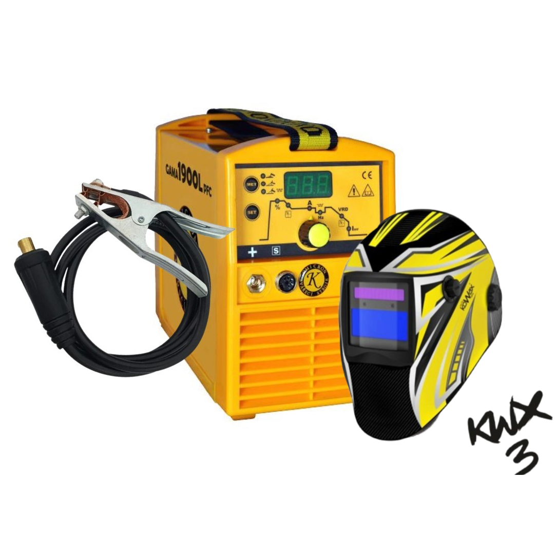 Omicron Svářecí invertor GAMA 1900L PFC + kabely + kukla 2404set2