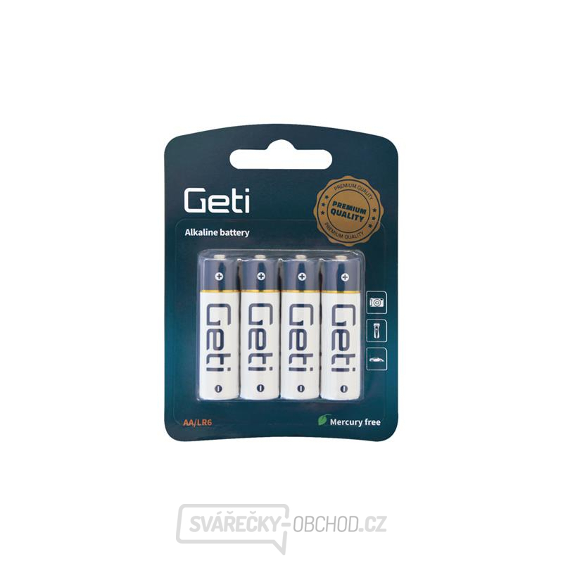 Baterie AA (LR6) alkalická GETI 1,5V Blistr (4 kusy)