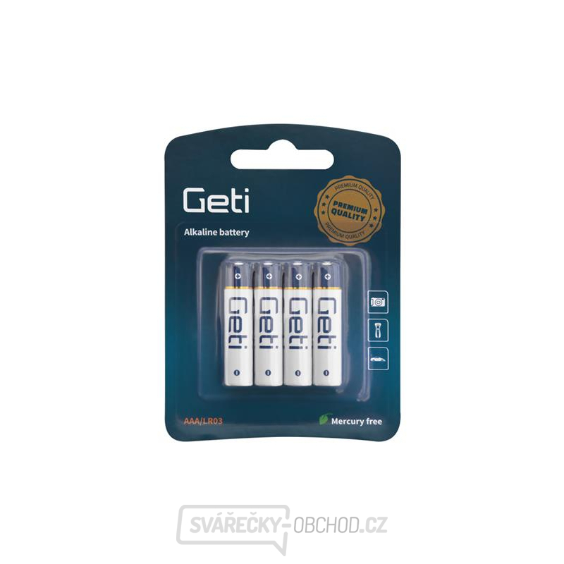 Baterie AAA (LR03) alkalická GETI 1,5V Blistr (4 kusy)