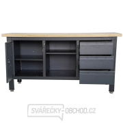 Pracovní dílenský stůl Matabro MB-TSK7513-L | 3 zásuvky | 1 skříňka | 1 police | 1690 x 600 x 860 - 900 mm Náhled