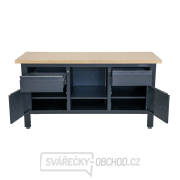 Pracovní dílenský stůl Matabro MB-TSK7522-L | 2 zásuvky | 2 skříňky | 1 police | 1690 x 600 x 860 - 900 mm Náhled