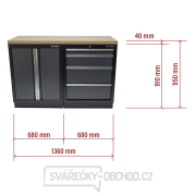 AKČNÍ SET Dílenská skříňka MB-TGC1304 a MB-TGC1300 s dřevěnou pracovní deskou MB-TGW53 náhled