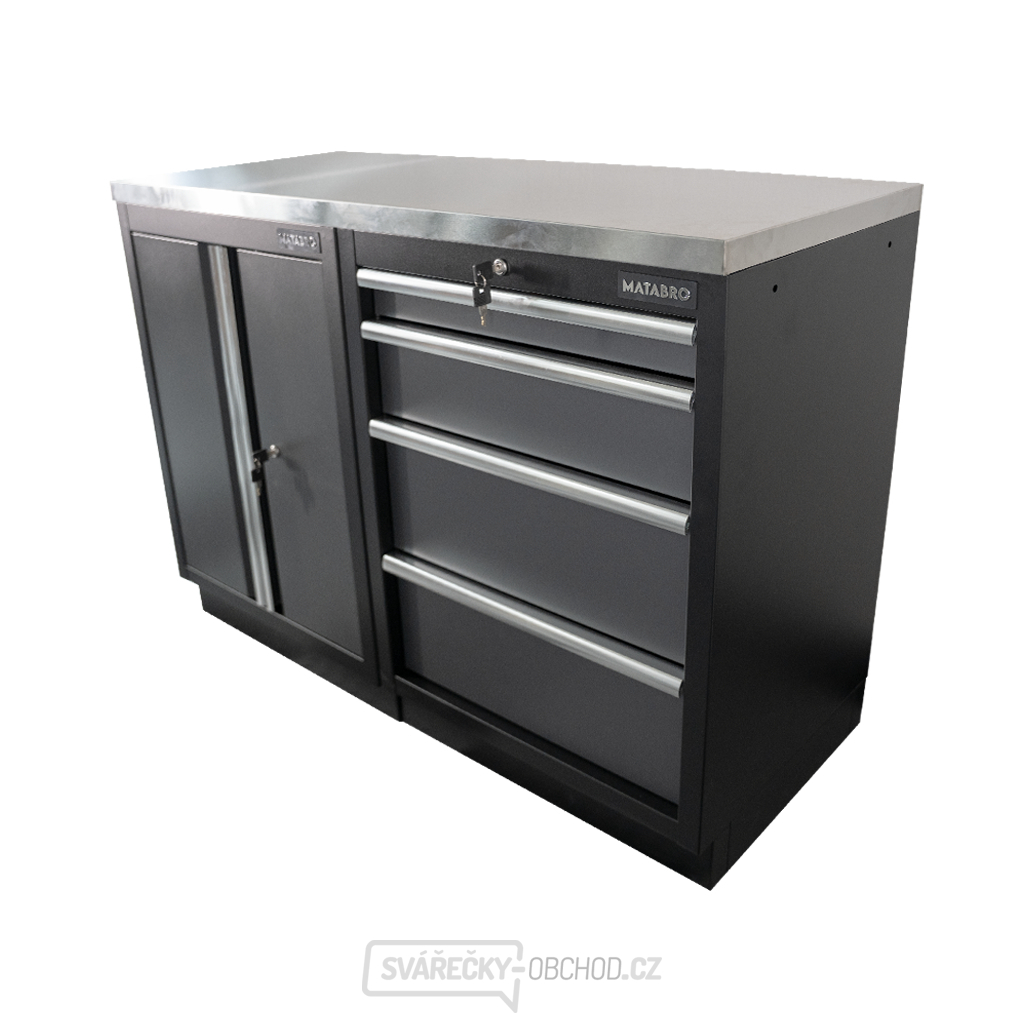 AKČNÍ SET Dílenská skříňka MB-TGC1304 a MB-TGC1300 s nerezovou pracovní deskou MB-TGW53S
