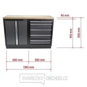 AKČNÍ SET Dílenská skříňka MB-TGC1305 a MB-TGC1300 s dřevěnou pracovní deskou MB-TGW53 náhled