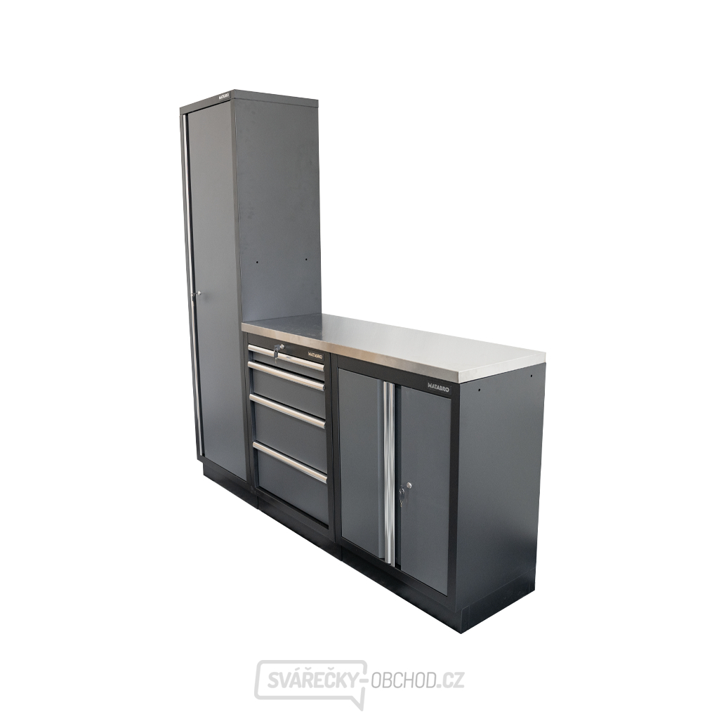AKČNÍ SET Sestava 3 ks dílenského nábytku SET-CA01018 s nerezovou pracovní deskou MB-TGW53S