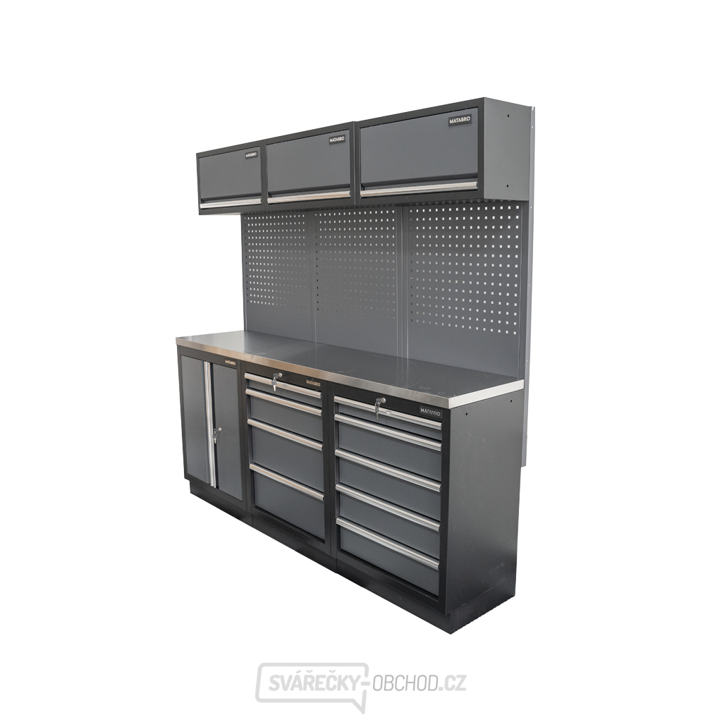 AKČNÍ SET Sestava 6 ks dílenského nábytku SET-CA01028 s nerezovou pracovní deskou MB-TGW80S