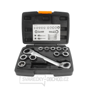 Klíč ráčnový tvarovaný a vložky, sada 11ks, 8-19mm, CrV Náhled