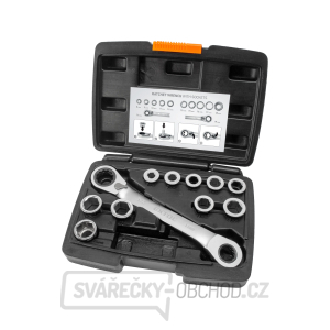 Klíč ráčnový tvarovaný a vložky, sada 11ks, 8-19mm, CrV Klíč ráčnový tvarovaný a vložky, sada 11ks, 8-19mm, CrV gallery main image