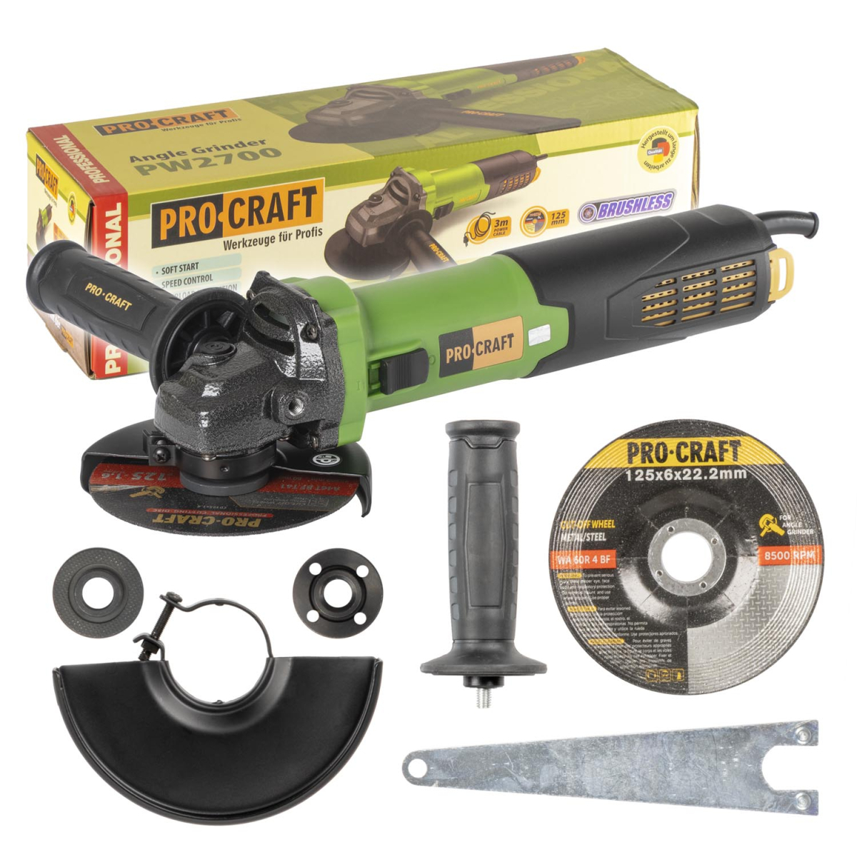Bruska úhlová Procraft PW2700, 125mm | PW2700 PW2700