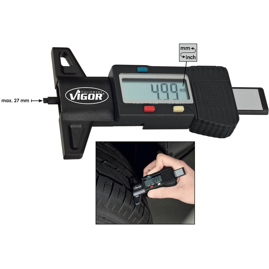 Digitální měřič hloubky profilu pneumatik VIGOR V1584 9100000001584