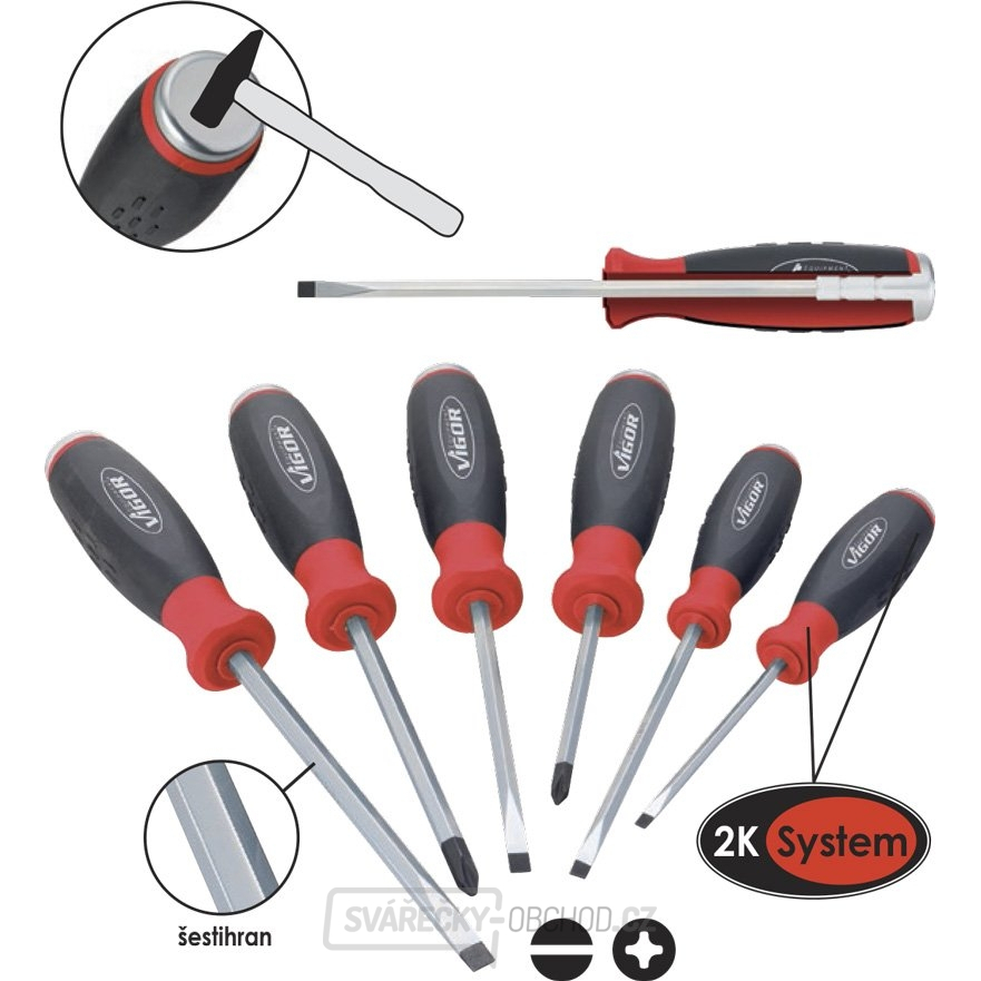 Sada šroubováků s úderovou hlavicí VIGOR V3562