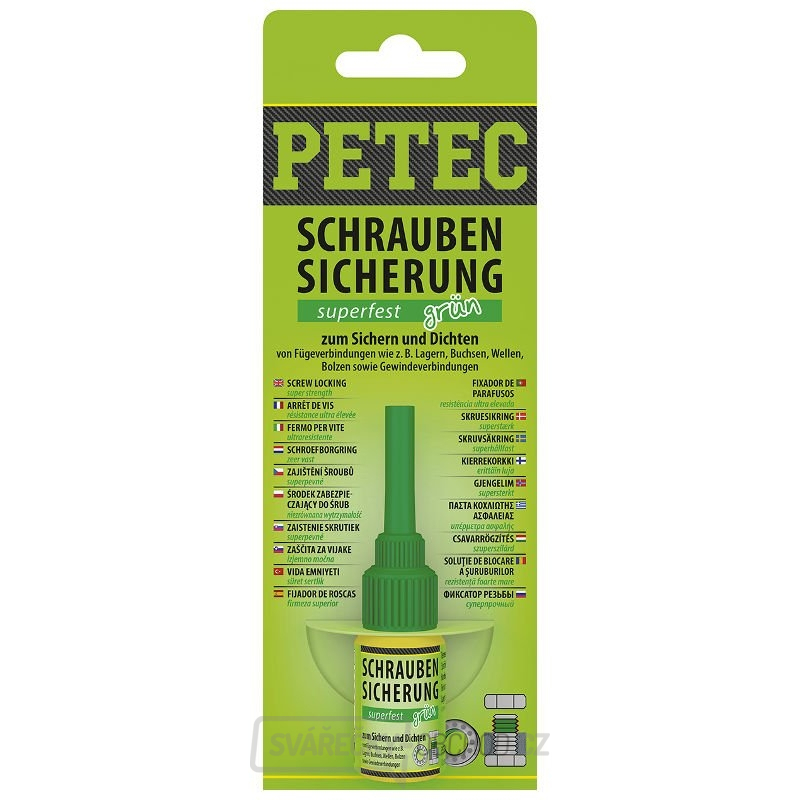 Přípravek pro zajištění šroubů PETEC 93005 - super pevnost, 5 g