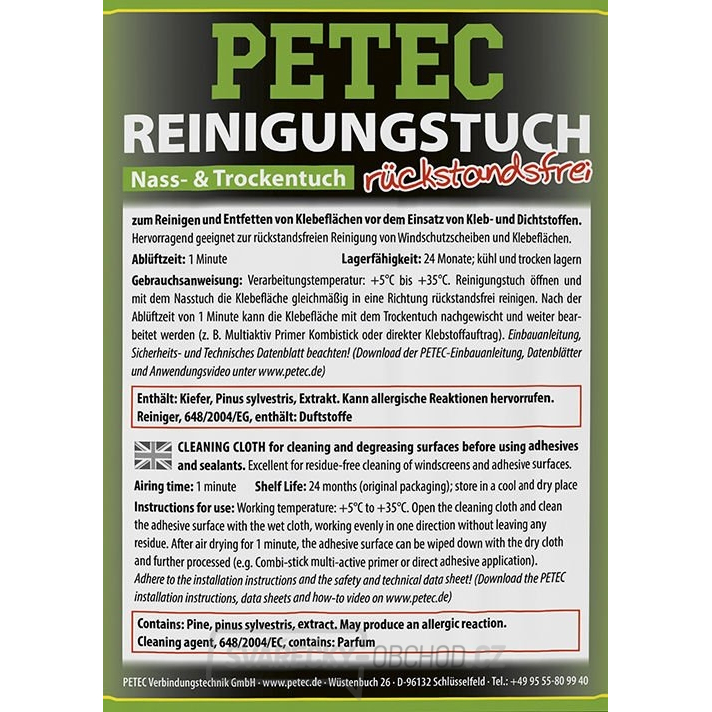 Utěrka pro čištění a odmašťování ploch PETEC 82111 