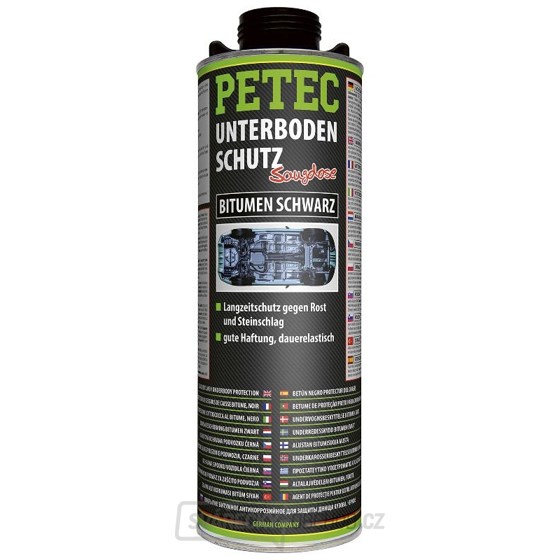 Bitumenová hmota na spodek automobilů,1000 ml nádobka PETEC 73110