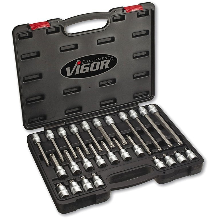 Sada zástrčných drážkových hlavic SPLINE VIGOR V1918 9100000001918