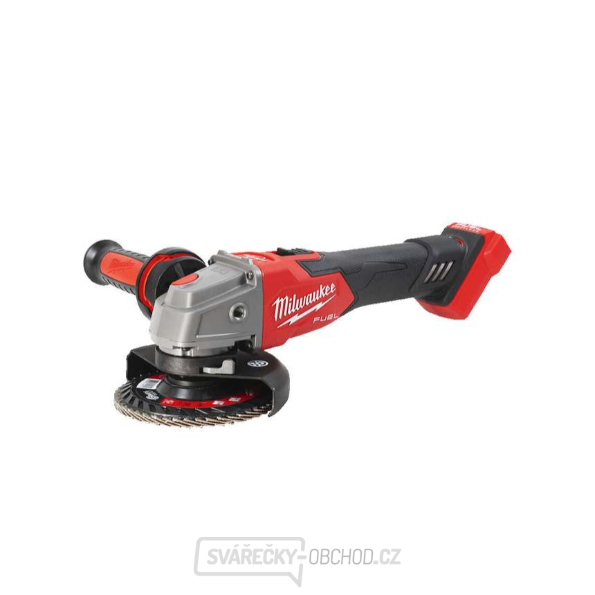 Aku úhlová bruska 125 mm Milwaukee M18 FSAGV125XB-0X s posuvným spínačem a regulací otáček, bez Aku, 4933478436