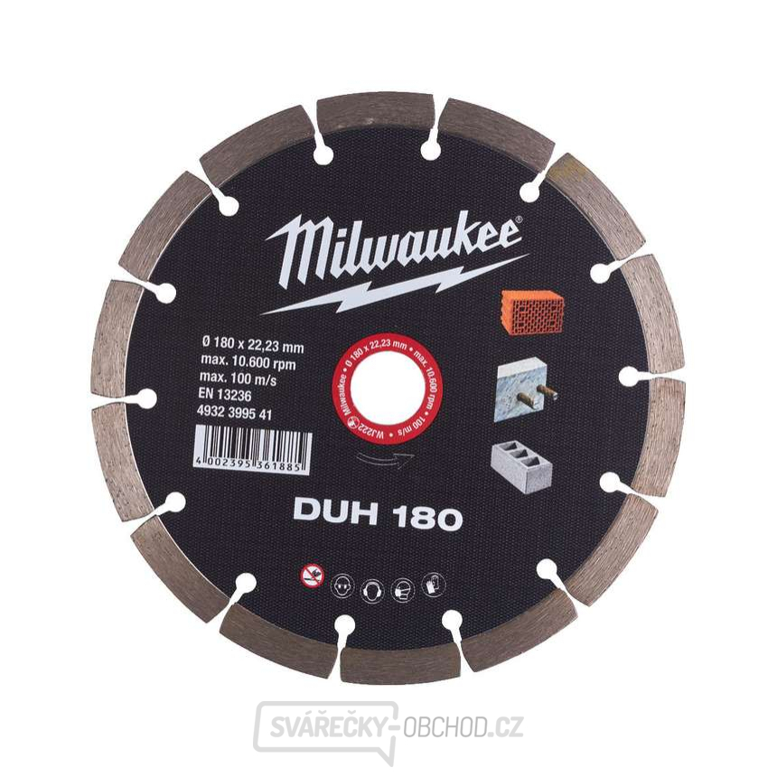 Diamantový rozbrušovací kotouč Milwaukee DUH 180