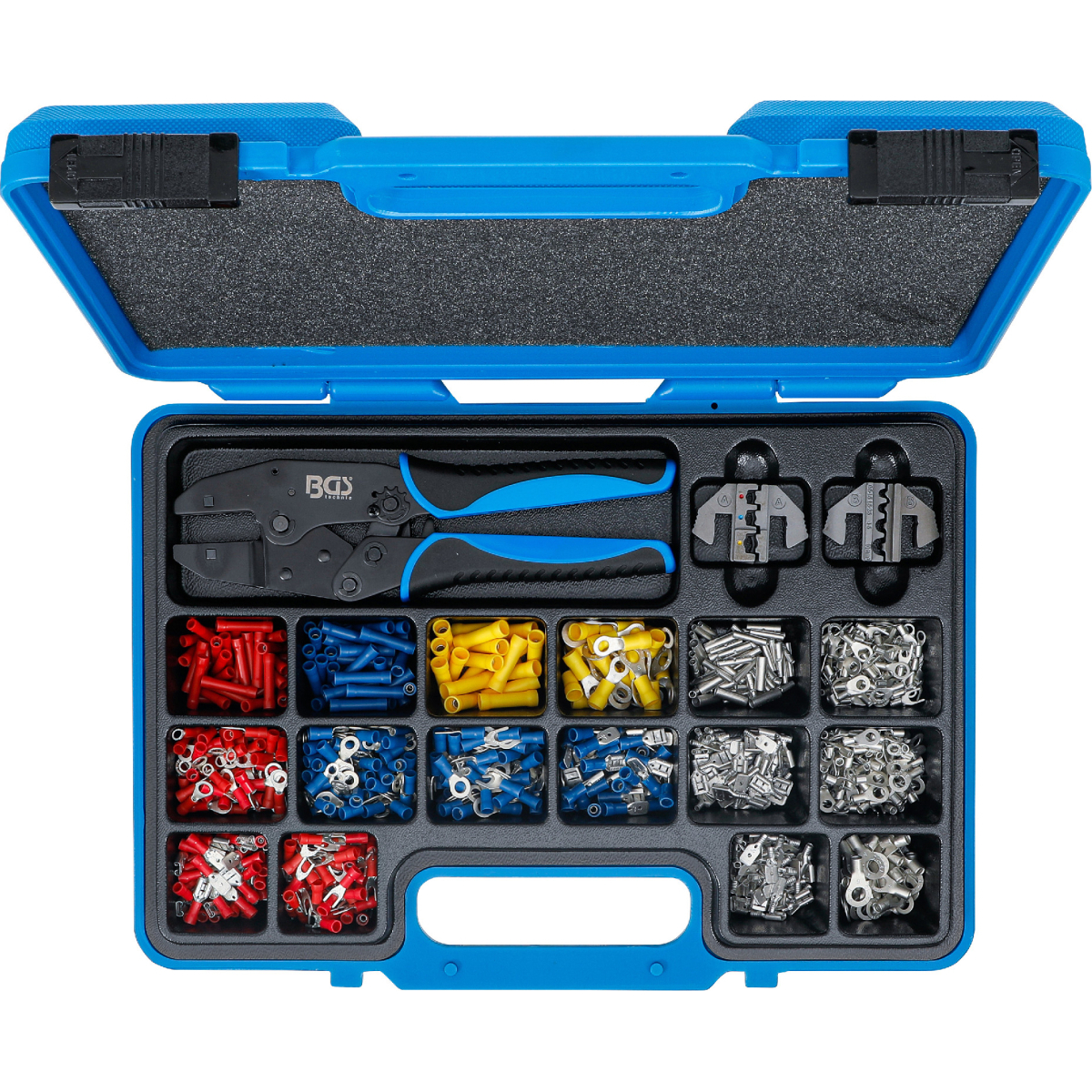 Sada krimpovacích kleští BGS 1411 | s 2 páry čelistí | s kabelovými oky | 1000dílná BGS1411