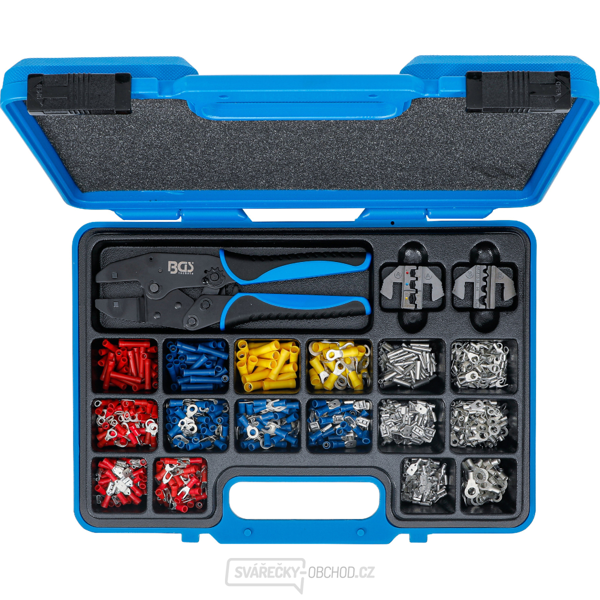 Sada krimpovacích kleští BGS 1411 | s 2 páry čelistí | s kabelovými oky | 1000dílná