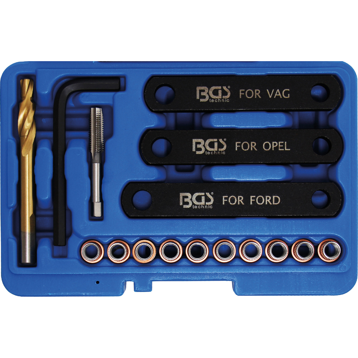 Levně Sada pro opravu závitů brzd BGS 148 | M9 x 1,25 | 16dílná BGS148