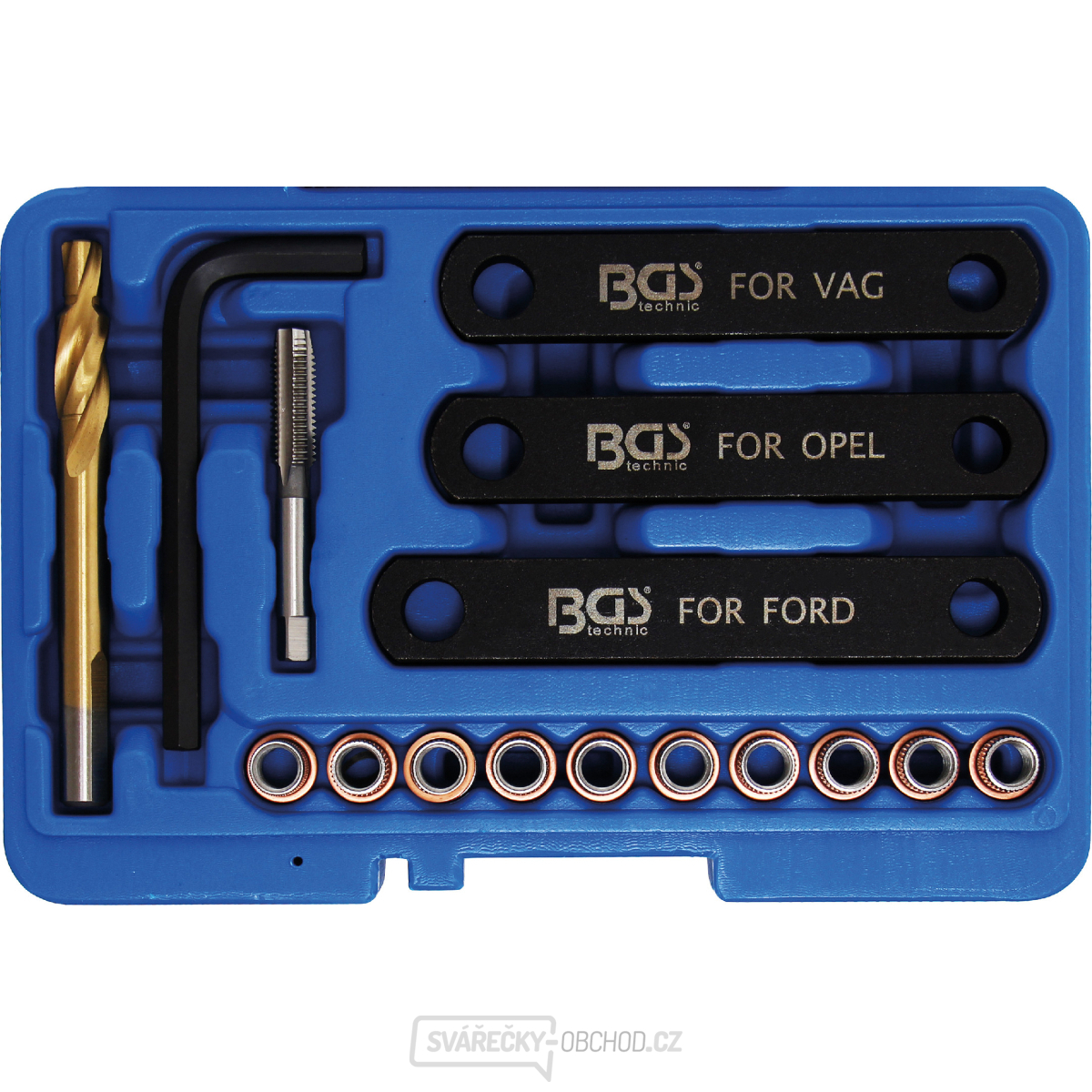 Sada pro opravu závitů brzd BGS 148 | M9 x 1,25 | 16dílná