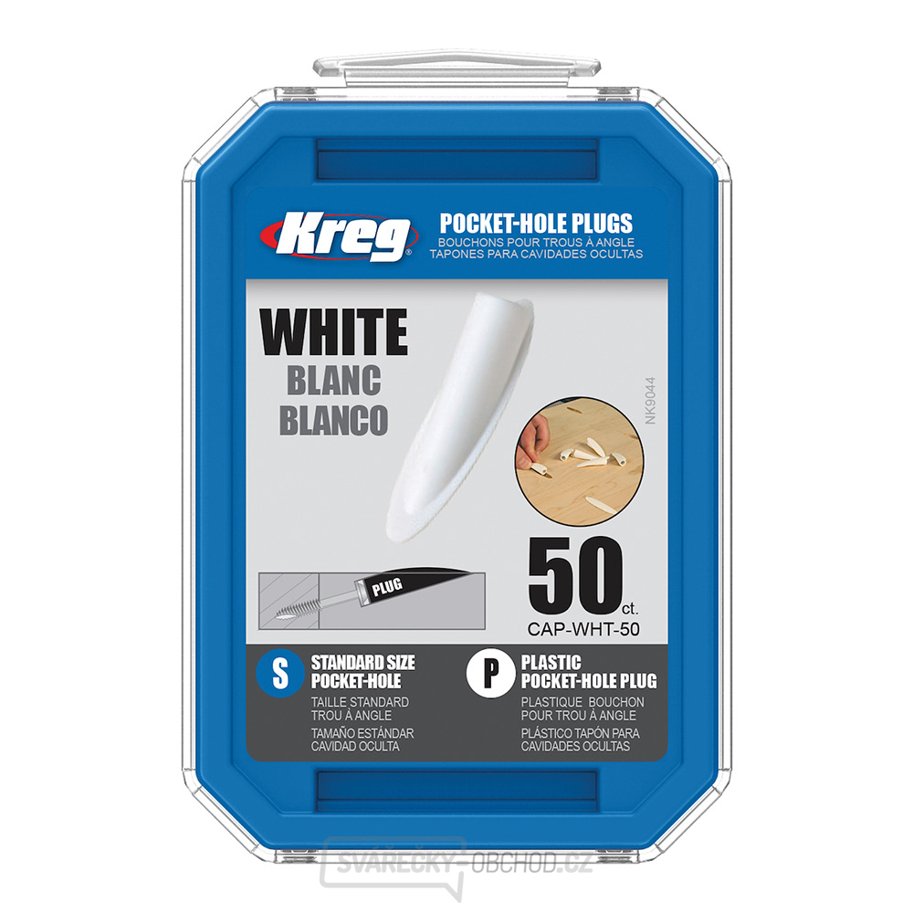 Kreg Standard Záslepky pro skryté spoje - plast, bílé, 50 ks
