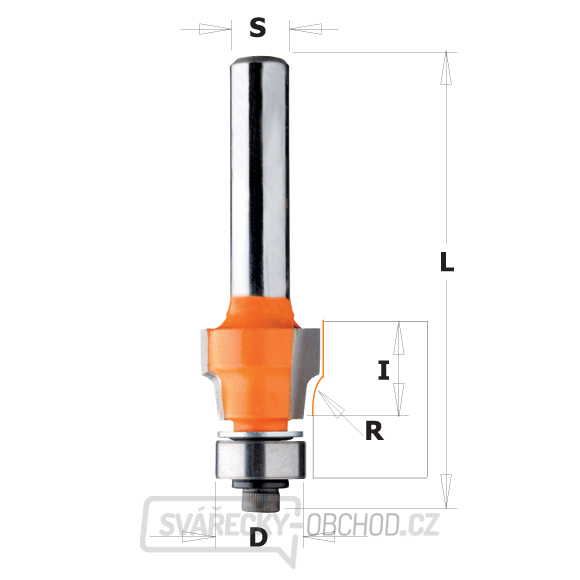 Fréza zaoblovací vydutá CMT C907 - R0,4 D12,7x9,5 S=8 HW