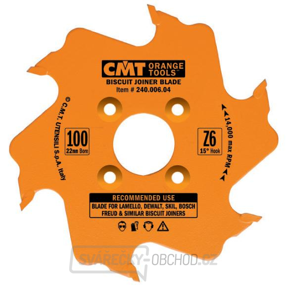 CMT Kotouč lamelovací pro lamelové spoje - D100x3,96 d22 Z6 HW střídavý zub