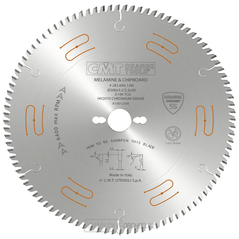 CMT CHROME Pilový kotouč na lamino, DTD a MDF - D300x3,2 d30 Z72 HW
