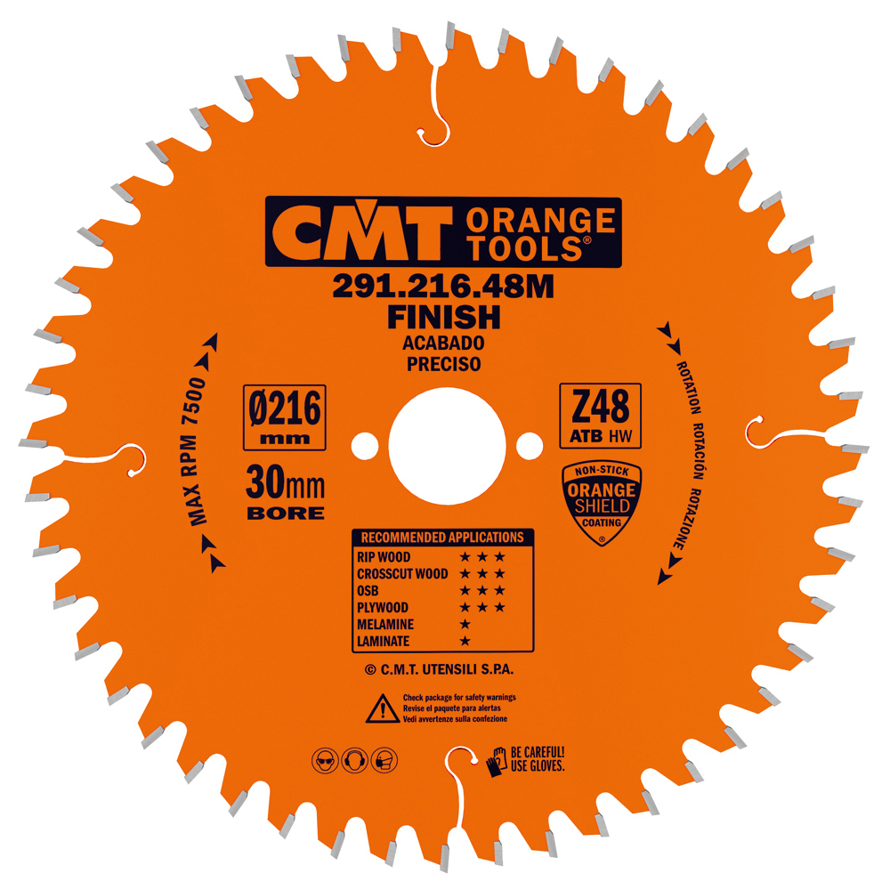 Levně CMT Orange Pilový kotouč pro elektronářadí univerzální - D216x2,8 d30 Z48 HW -5°Neg C29121648M