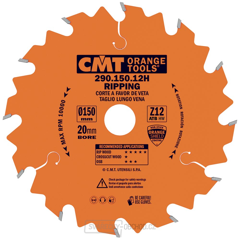 CMT Orange Pilový kotouč pro podélné řezy - D160x20 Z12 HW