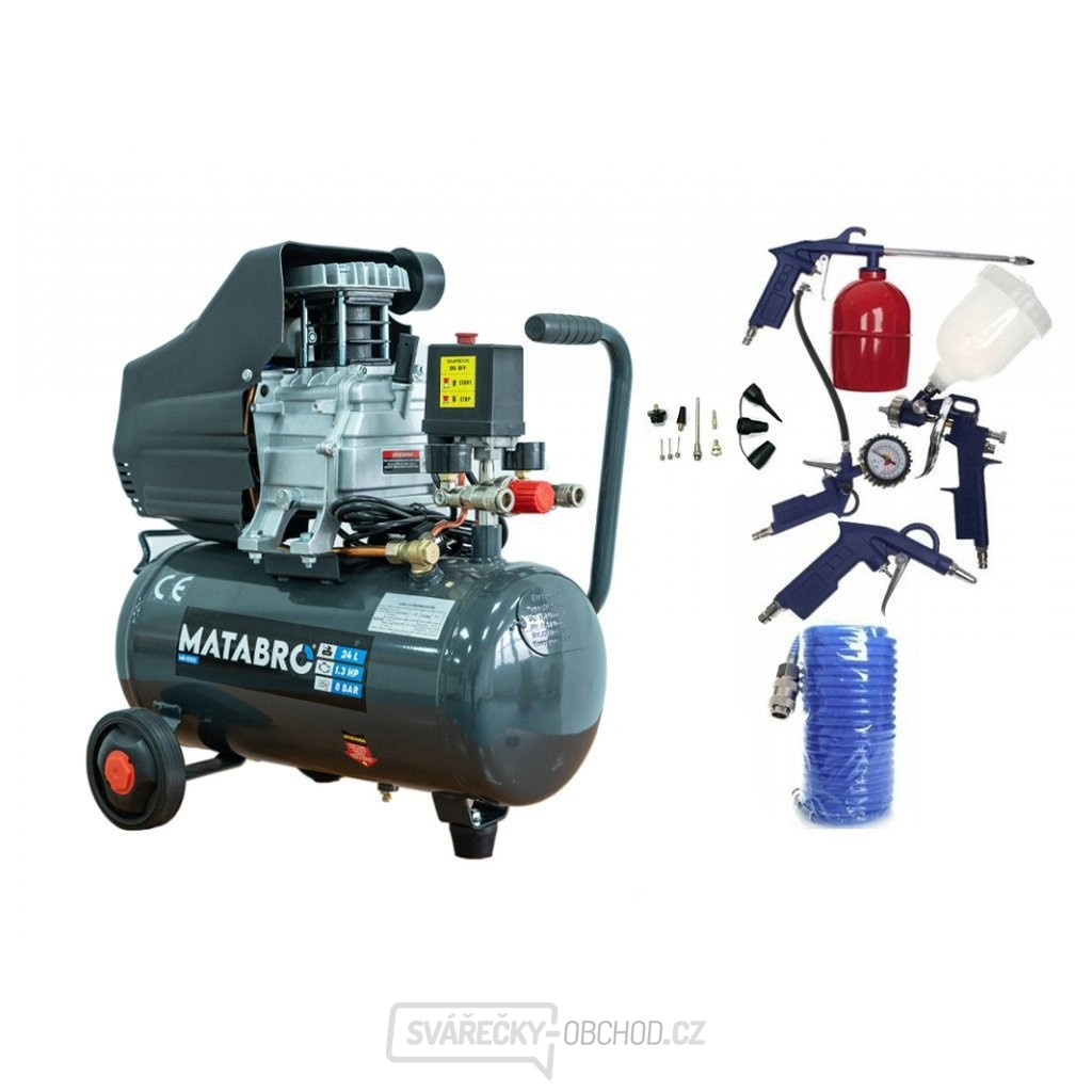 AKČNÍ SET SETMB-K102, Olejový kompresor 24l, 230V s příslušenstvím | 2500W | Matabro