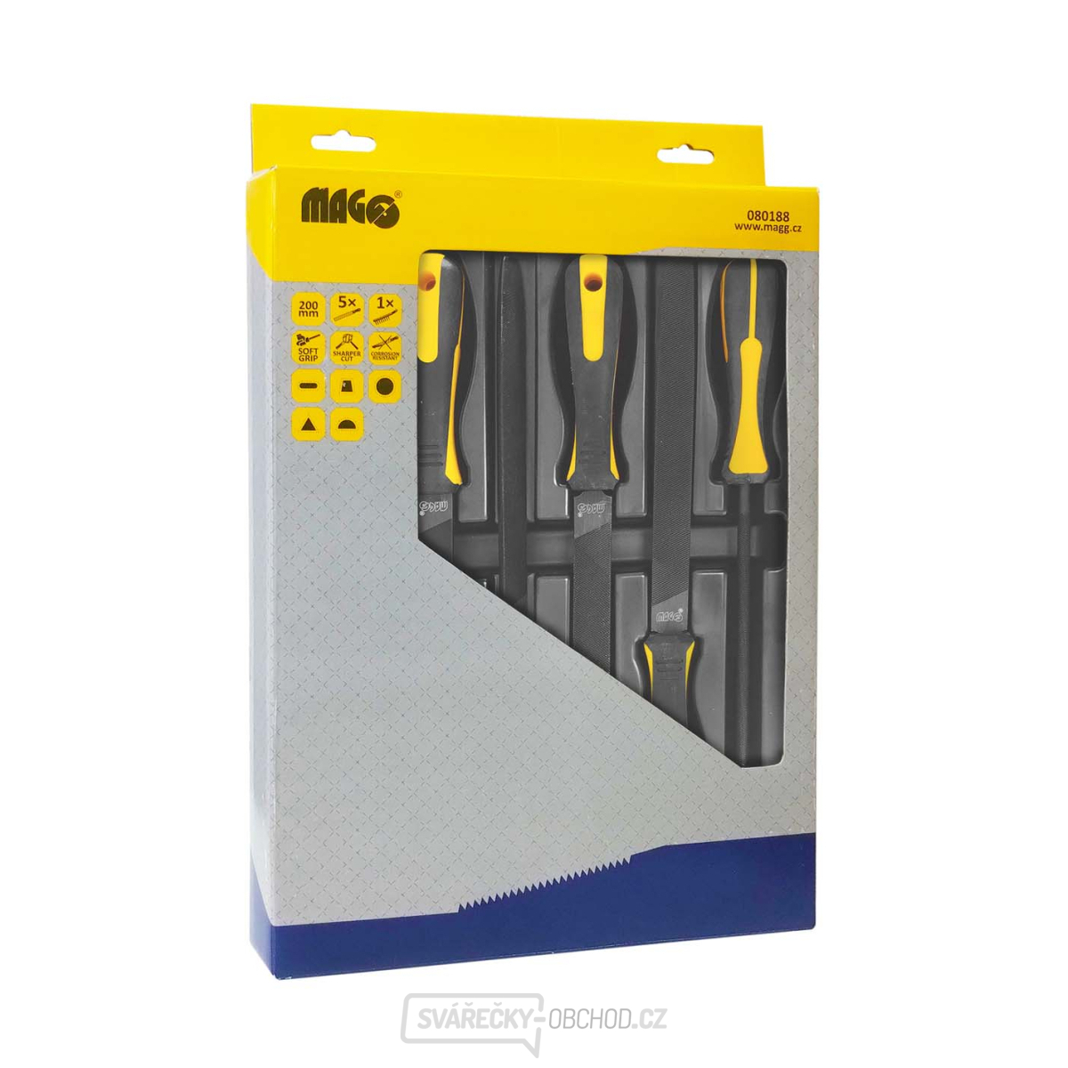 Sada pilníků Black Oxide a kartáč - 6 ks