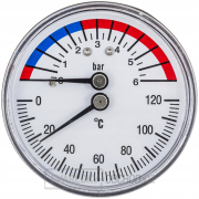 SolarKPM SKT02, Teploměr s tlakoměrem solárního kolektoru | 0-120 °C | 1/2
