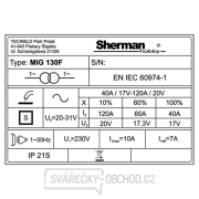 Sherman  svářečka MIG 130F (pouze pro trubičkové dráty) + hořák + kabely + štít + kladivo+ kukla + drát + magnet Náhled