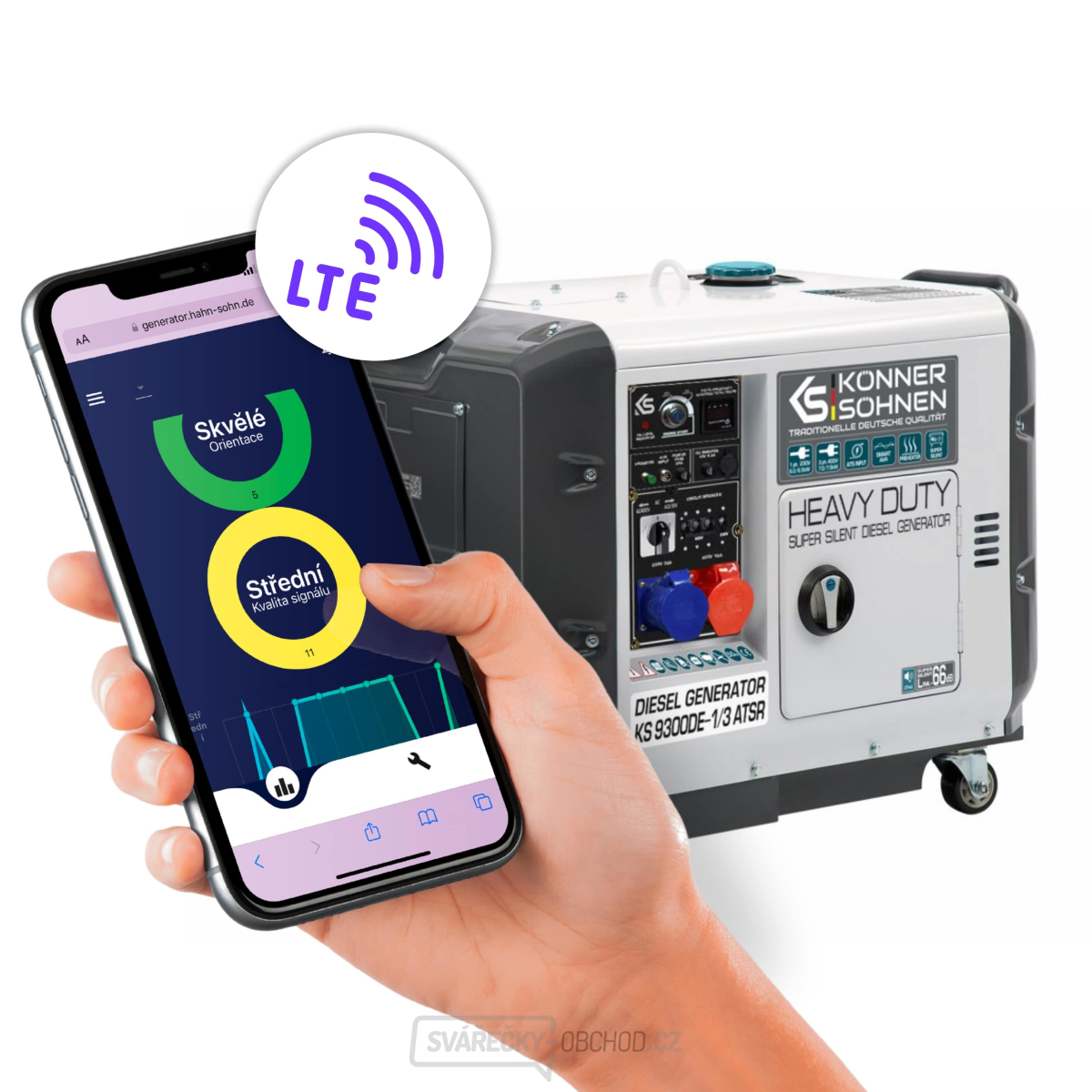 Naftová elektrocentrála Könner & Söhnen KS 9300 DE-1/3 ATSR SUPER S (EURO V) + Vzdálený přístup