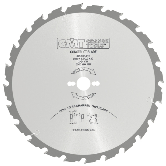 CMT Industrial Pilový kotouč na stavební řezivo - D700x4,4 d30 Z46 HW C28604628M