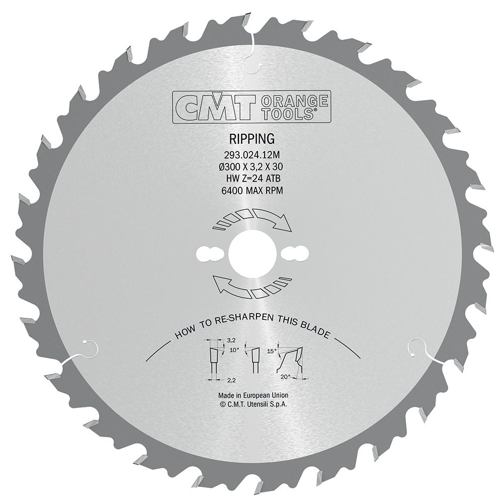 CMT Industrial Pilový kotouč pro podélné řezy - D300x3,2 d30 Z24 HW C29302412M
