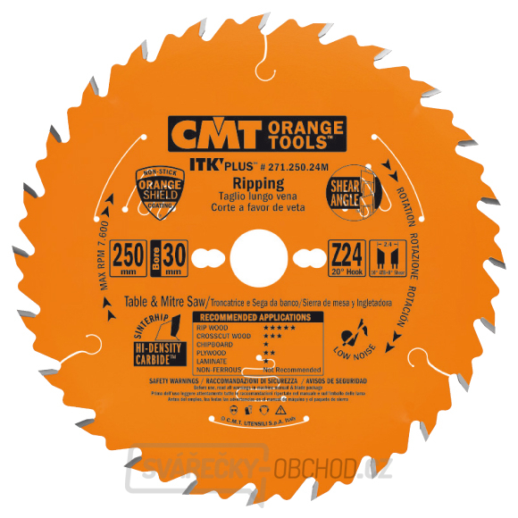 CMT ITK Ultra tenký kotouč pro podélné řezy - D300x2,6 d30 Z24 HW