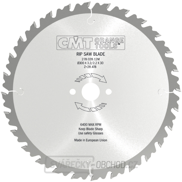 CMT Industrial Rozmítací kotouč s omezovačem třísky - D300x3,2 d30 Z28 HW