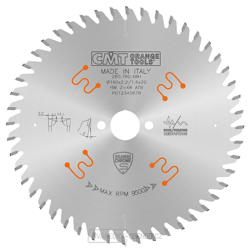 CMT CHROME Pilový kotouč pro finální příčné řezy - D160x2,2 d20 Z48 HW