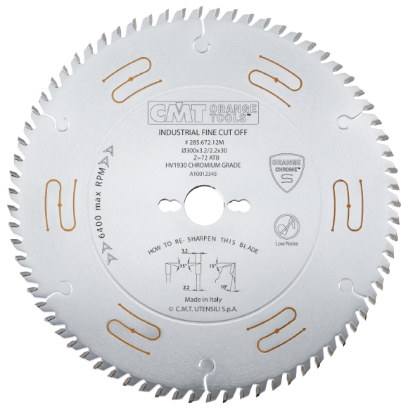 CMT CHROME Pilový kotouč pro podélné a příčné řezy - D350x3,5 d30 Z84 HW Odhlučněný C28568414M